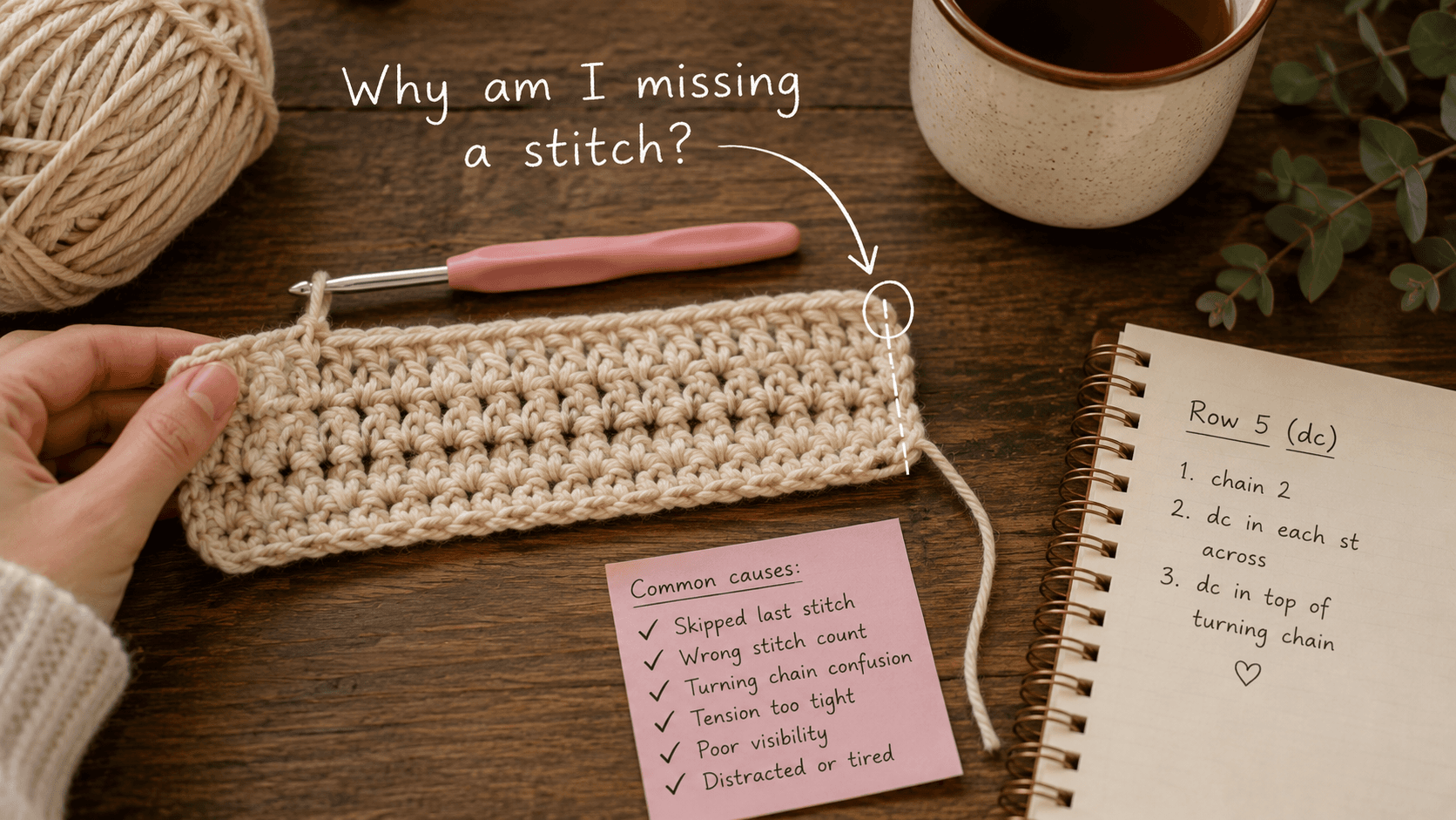 Why Am I Missing a Stitch at the End of My Crochet Row? 6 Common Causes