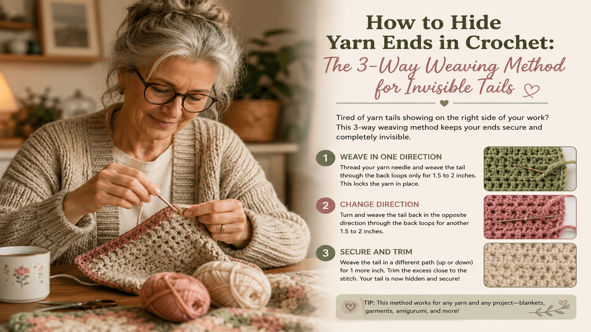 How to Hide Yarn Ends in Crochet: A Simple Method for Secure, Invisible Finishing
