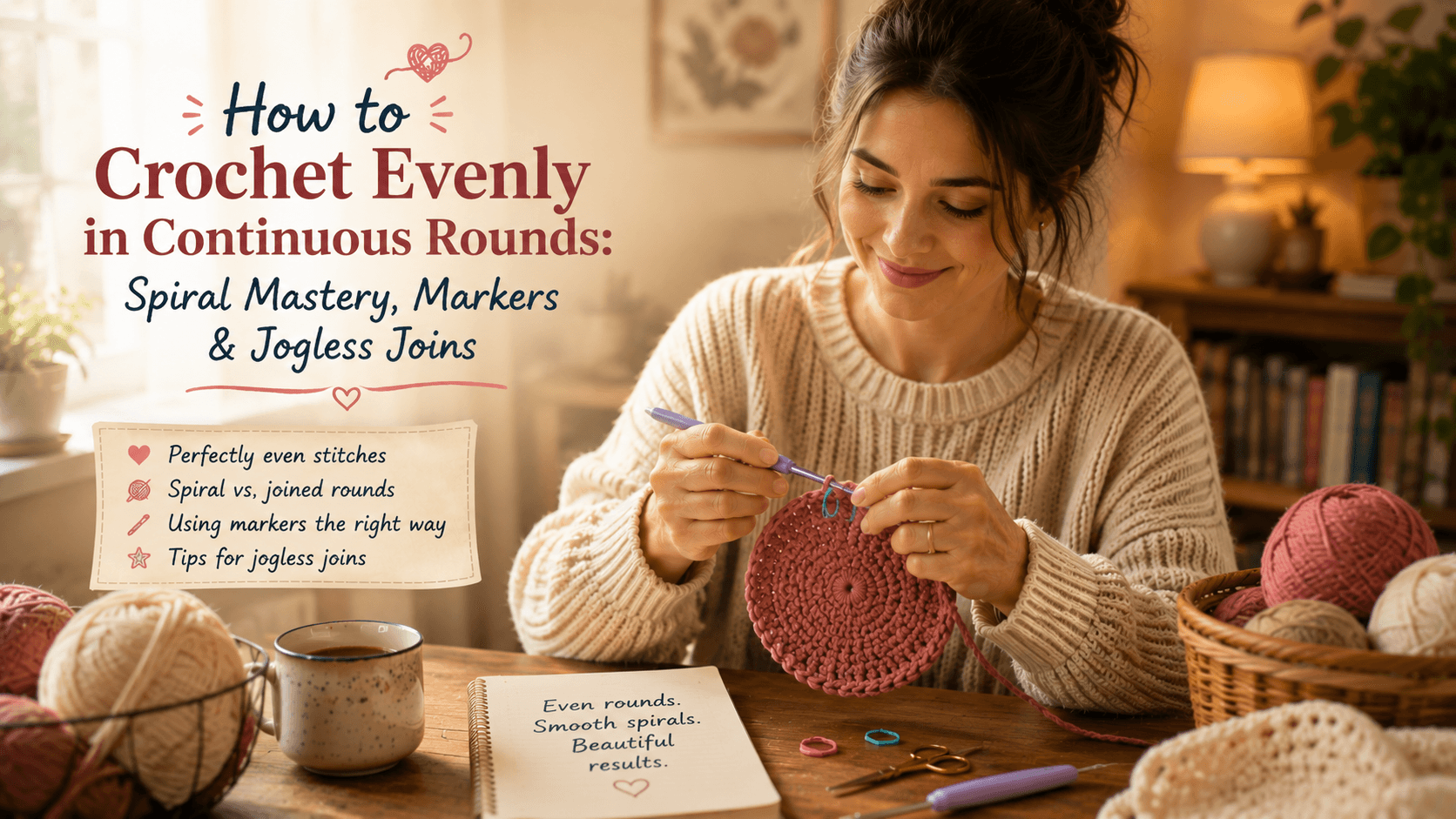 How to Crochet Evenly in Continuous Rounds: Spiral Mastery, Markers & Jogless Joins