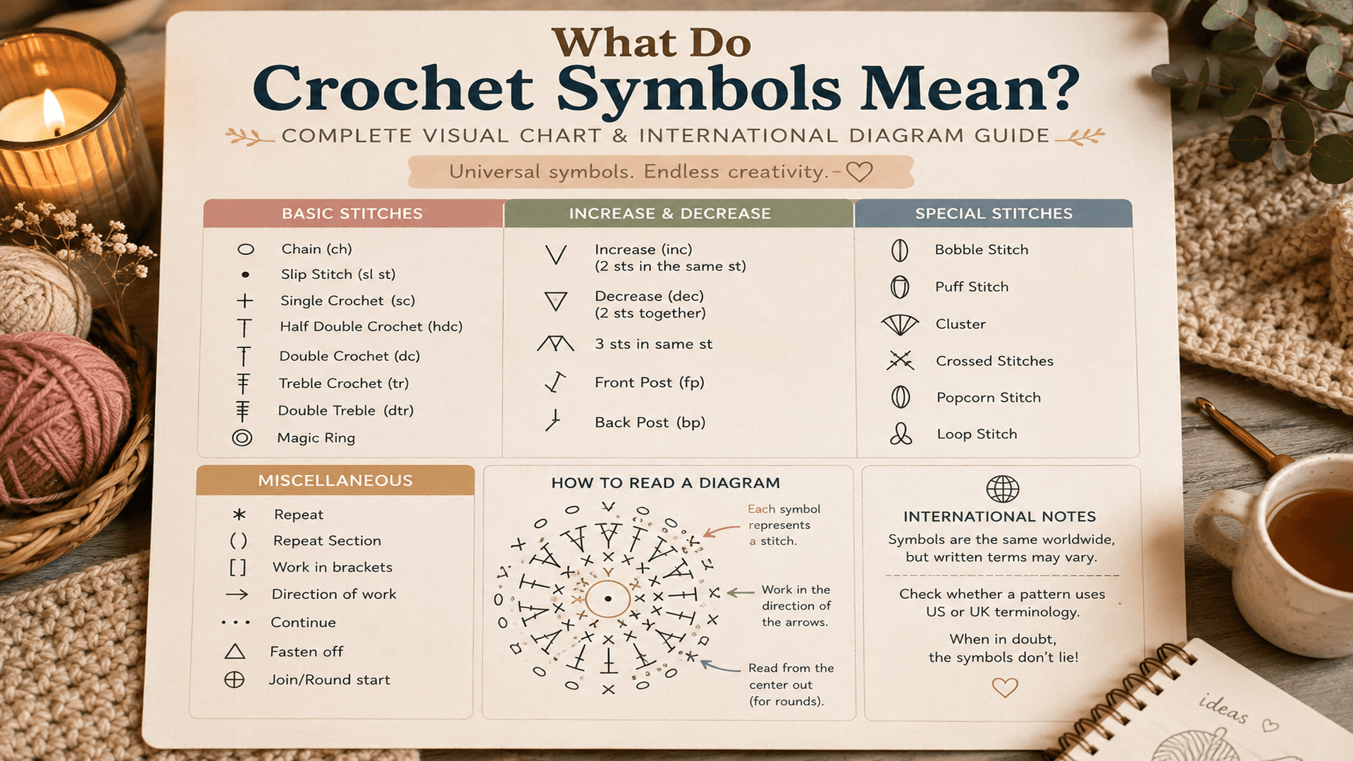 What Do Crochet Symbols Mean? Complete Crochet Chart Guide for Beginners