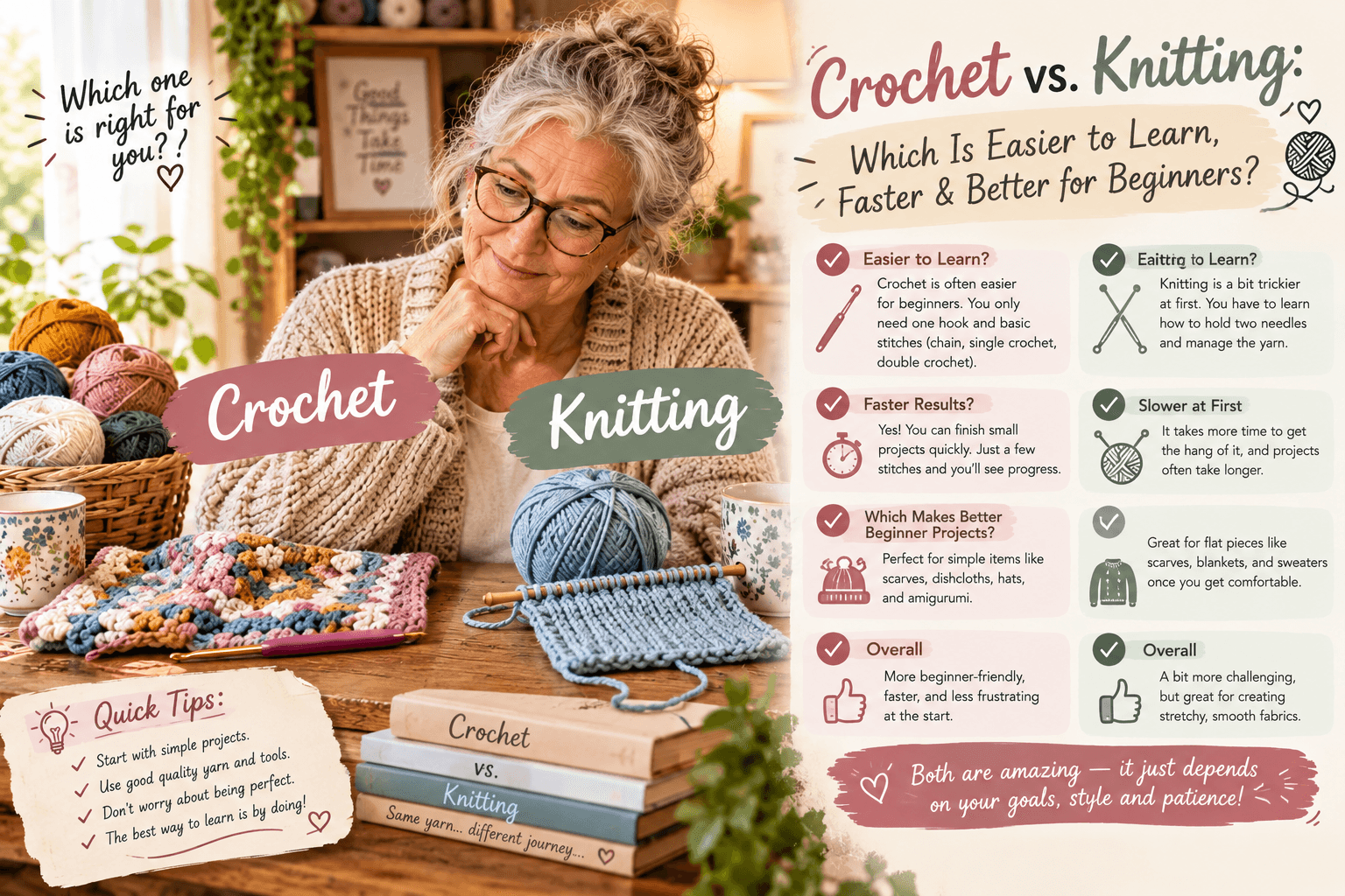Crochet vs. Knitting: Which Is Easier to Learn, Faster & Better for Beginners?
