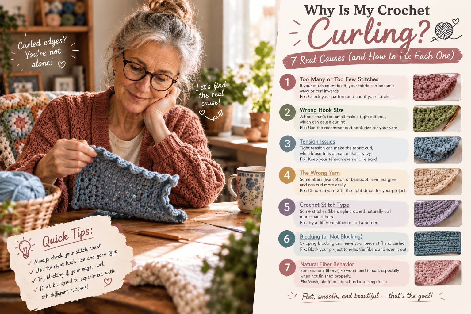 Why Is My Crochet Curling? 7 Real Causes (and How to Fix Each One)