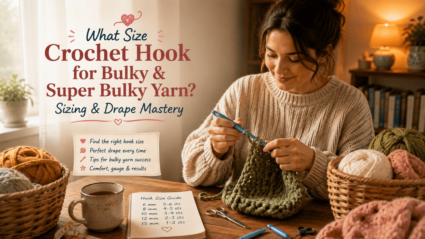 What Size Crochet Hook for Bulky & Super Bulky Yarn? Sizing & Drape Guide
